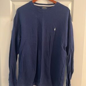 Polo by Ralph Lauren Men's Blue Long Sleeve Waffle Knit Shirt